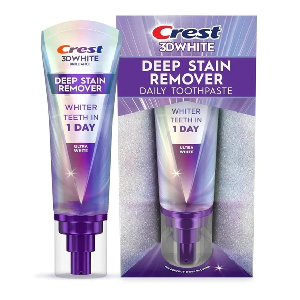Crest 3d white Brilliance Deep Stain Remover Ultra White Diş Macunu 87GR ürün görseli 1