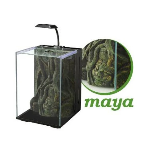 Nubios Maya Dekorlu Nano Akvaryum Siyah 20x22x29 Cm ürün görseli 1