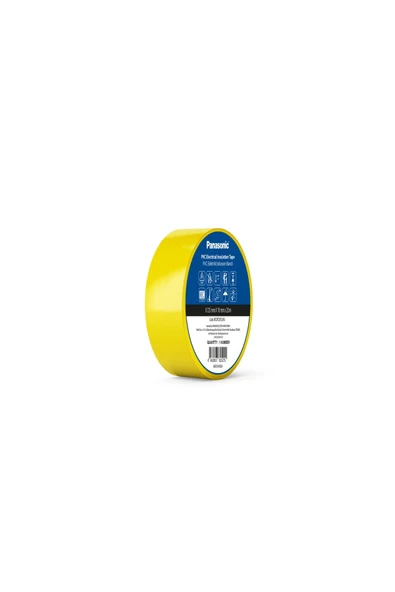 Panasonic FR PVC Elektrik İzolasyon Bandı Sarı 20m 1.80cm X 0,125mm - 8 Adet ürün görseli 1