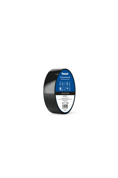 Panasonic FR PVC Elektrik İzolasyon Bandı Siyah 20m 1.80cm X 0,125mm - 8 Adet ürün görseli 1