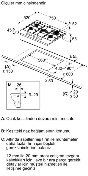 Bosch PPH6A6I40O Ankastre Ocak - Resim 7