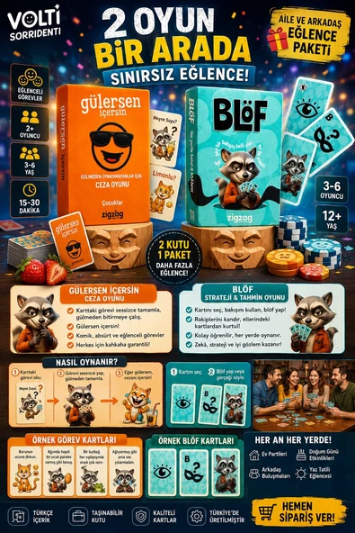 2 Oyun Bir Arada - Aile ve Arkadaş Eğlence Paketi ürün görseli 1