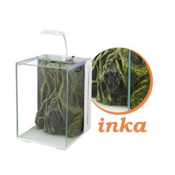 Nubios Inca Dekorlu Nano Akvaryum Beyaz 20x22x29 Cm ürün görseli 1