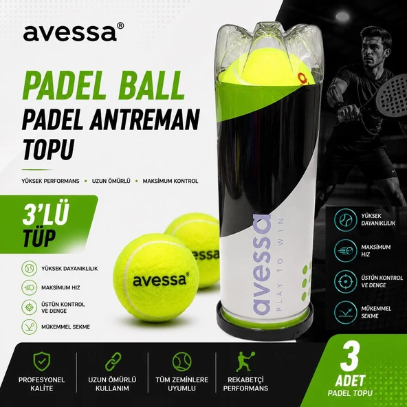 Avessa Padel-Ball Padel Antrenman Topu 3lü ürün görseli 1