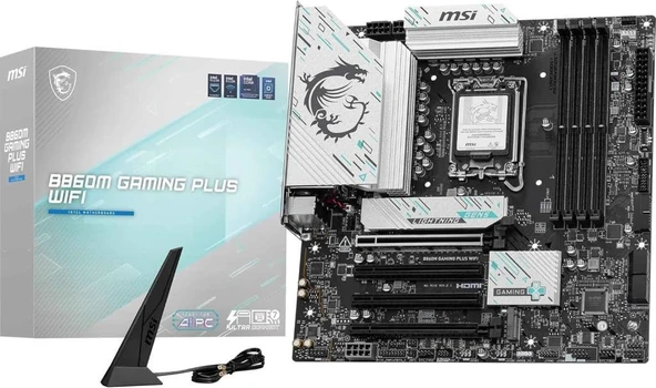 MSI B860M GAMING PLUS WIFI SOKET 1851 DDR5 8600MHZ(OC) 3xM.2 1x TB4 HDMI DISPLAY 5G LAN WIFI 7 mATX ürün görseli 1