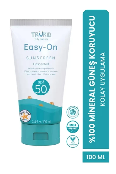 Trukid Easy On Hassas Ciltler için 100 ml 50 Faktör Bebek ve Çocuk Güneş Kremi ürün görseli 1