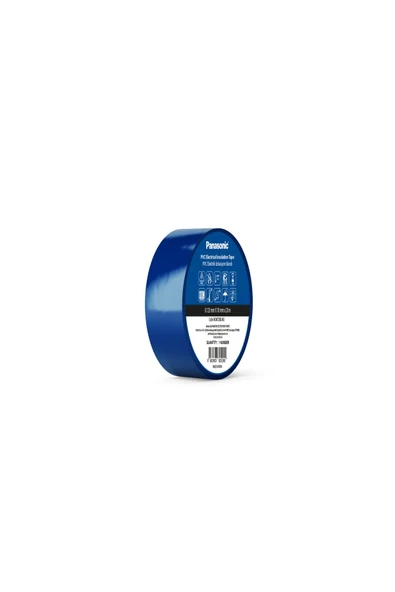Panasonic FR PVC Elektrik İzolasyon Bandı Mavi 20m 1.80cm X 0,125mm - 8 Adet ürün görseli 1