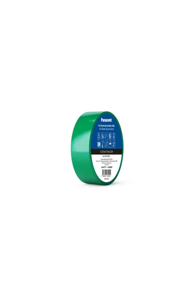 Panasonic FR PVC Elektrik İzolasyon Bandı Yeşil 20m 1.80cm X 0,125mm - 8 Adet ürün görseli 1