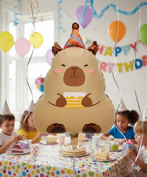 69x48,5 cm Capybera Kapibara Doğum Günü Folyo Balon - Parti Dekorasyon Balonu ürün görseli 1