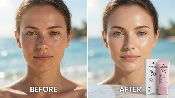 Sunetic SPF 50+ Güneş Koruyucu Yüz Kremi 50 ml Günlük Cilt Bakım Koruması ürün görseli 1