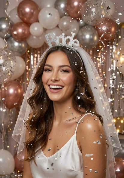 Taç Eva Bride Yazılı Gümüş Simli Gelin Tacı Bekarlığa Veda Kına Gecesi Aksesuarı ürün görseli 1