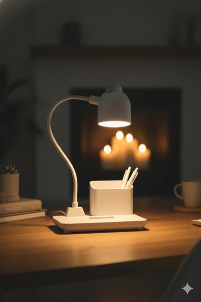 Şarjlı LED Masa Lambası Kalemlikli - 3 Modlu Pratik Masa Lambası ürün görseli 1