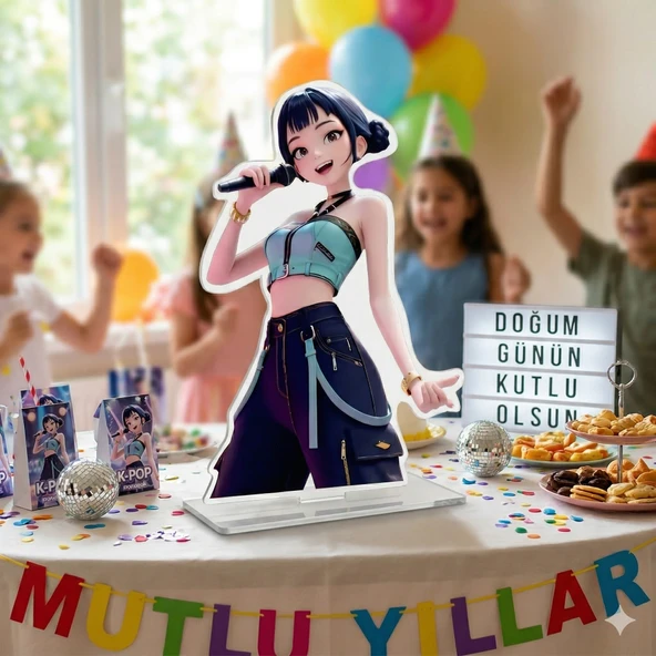 K-POP Zoey Ayaklı Pano Demon Hunter Huntrix Temalı Masaüstü Fotoğraf Not Panosu 47x35 cm ürün görseli 1