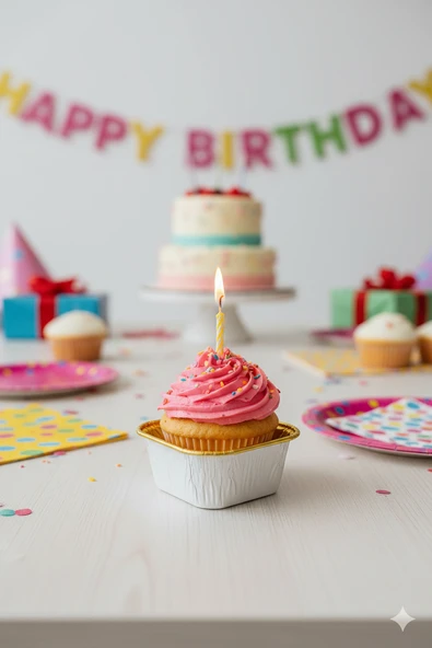 Beyaz Cupcake Kapsülü İçi Metalize Gold 25'li - Kek ve Cupcake Sunum Kapsülü ürün görseli 1
