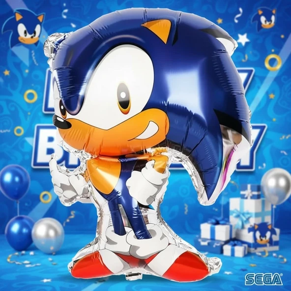 Sonic Kirpi Folyo Balon 68x70 CM Lisanslı Doğum Günü Parti Dekorasyon Süsü ürün görseli 1