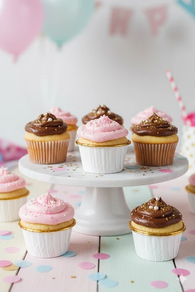 Beyaz Cupcake Kapsülü İçi Gold Metalize 25'li - Kek ve Cupcake Sunum Kapsülü ürün görseli 1