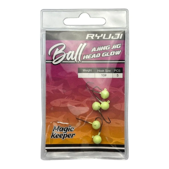Ryuji Ball Ajing Glow Jighead 1 Gr #10 Pcs:5 - Resim 3