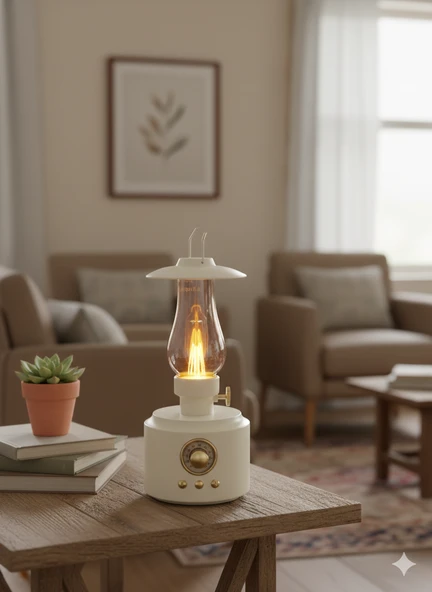 Şarjlı Masa Lambası Kamp Model - Bluetooth Hoparlörlü LED Lamba ürün görseli 1