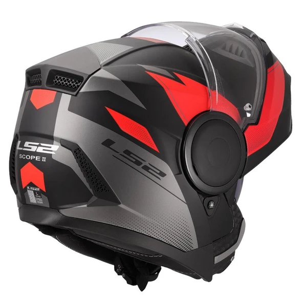 LS2 SCOPE 2 DURIA MAT BLACK RED - Resim 8