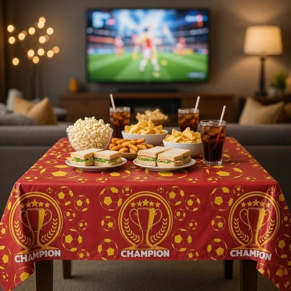 Champion Sarı Kırmızı Galata GS Masa Örtüsü 120x180 Cm Parti ürün görseli 1