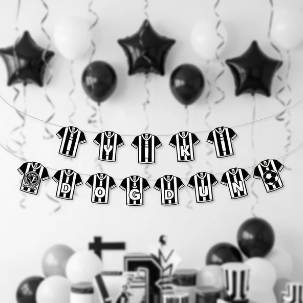 İyi Ki Doğdun Beşiktaş BJK Forma Şekilli Banner Erkek Çocuk Parti Süsü ürün görseli 1