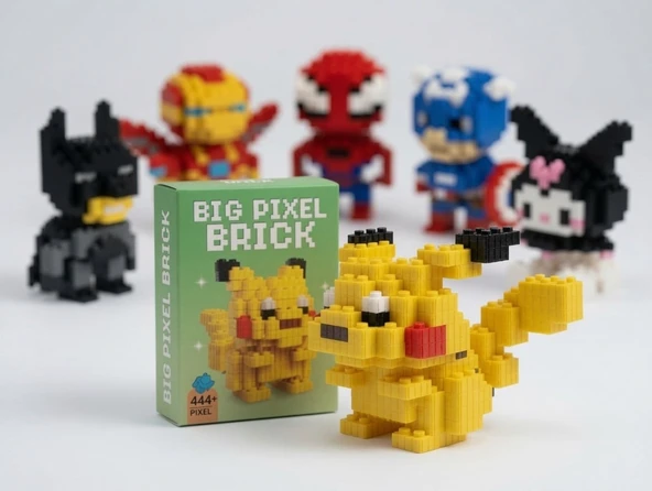 Lego Big Pixel Bricks 3D Pikachu Pokemon Büyük Boy Yapım Seti Dekoratif Koleksiyon Figürü ürün görseli 1
