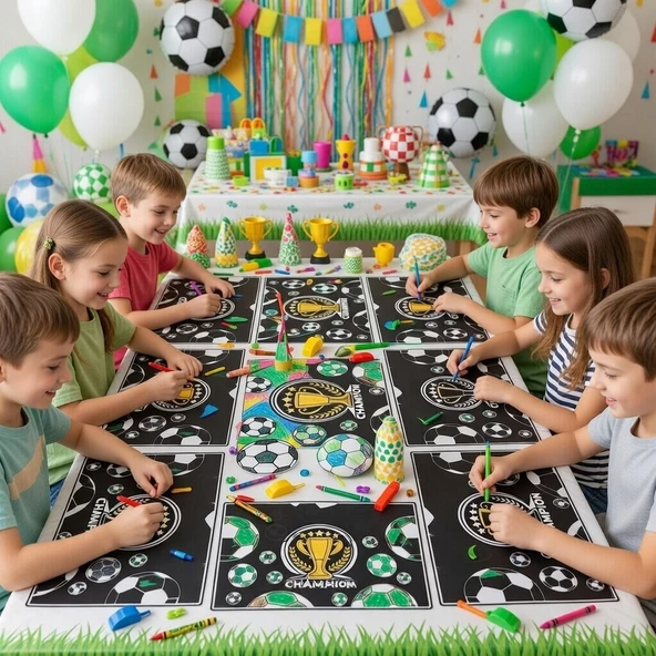 Beşikt BJK Boyama Aktiviteli Parti Sunum Altlığı 8'li Set ürün görseli 1