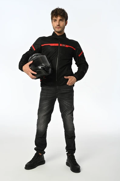 LS2 RIVA MAN JACKET BLACK RED CEKET - Resim 5