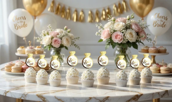 Bride Varak Baskılı Kürdan Seti 10 lu Bekarlığa Veda Parti Süsü Dekorasyonu ürün görseli 1