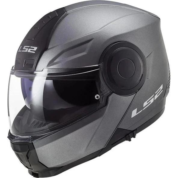 LS2 SCOPE SOLID MATT TITANIUM ÇENE AÇILIR KASK ürün görseli 1