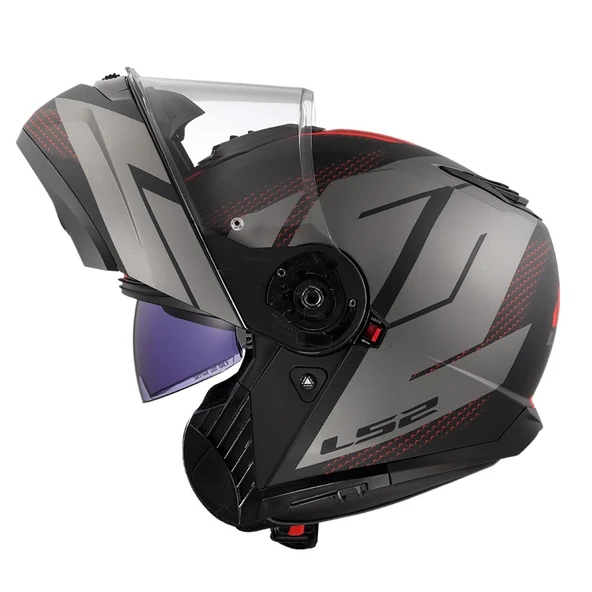 LS2 STROBE 2 CODE MAT SİYAH-GRİ KASK - Resim 3