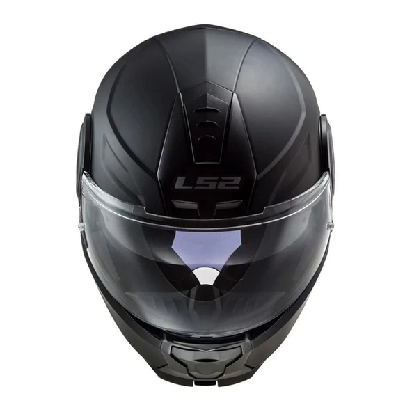 LS2  SOLID MAT BLACK ÇENE AÇILIR KASK - Resim 2