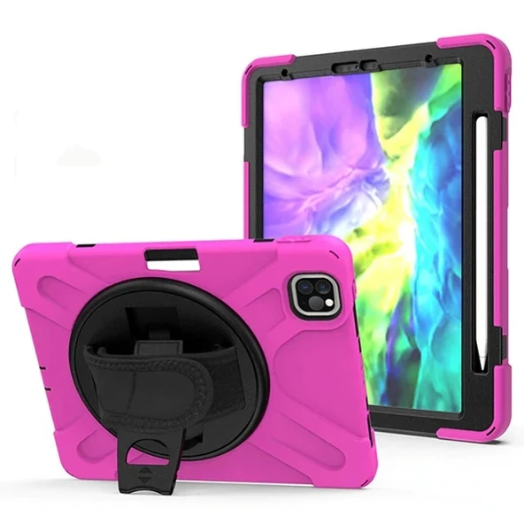 Nevamel iPad Air 4. Nesil 10.9 Kılıf Shockproof 3 Katmanlı Standlı Zırh Kılıf Kalem Yerli-(5775) ürün görseli 1