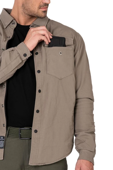 BJ EAGLE BEIGE KORUMALI MOTOSİKLET GÖMLEĞİ - Resim 11