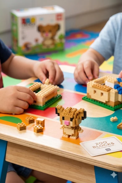 Lego Bricks 3D Aslan Simba 5 cm Mini Yapım Seti Eğitici Oyuncak Model ürün görseli 1