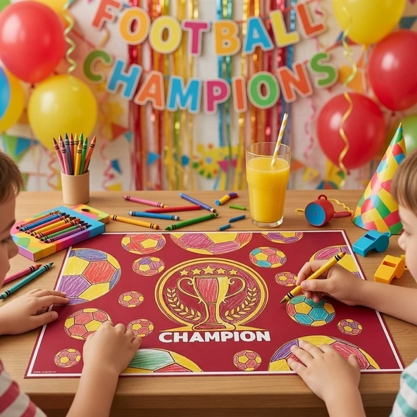 Galatasa GS Boyama Kitabı Aktiviteli Parti Sunum Altlığı 8'li Set ürün görseli 1