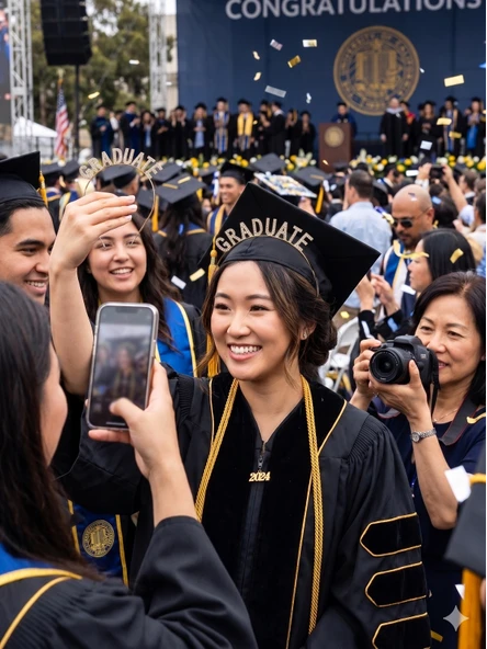 Mezuniyet Taçı Metal Taşlı Lüks Gold Graduate Yazılı Parti Tacı ürün görseli 1