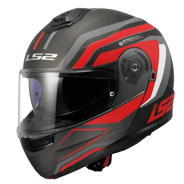 LS2 STROBE 2 PHANTOM MAT TITANIUM GRİ KIRMIZI KASK ürün görseli 1