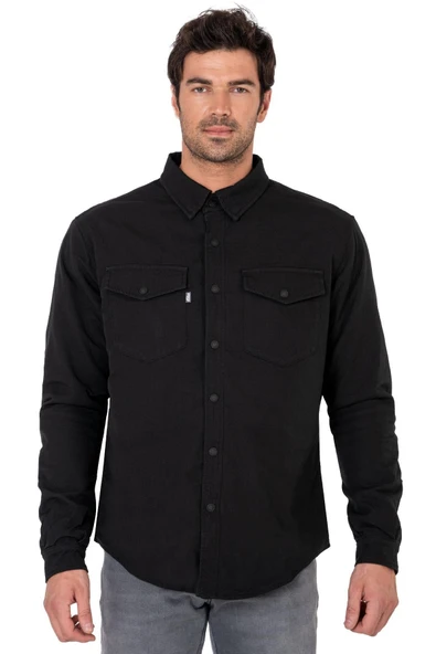 BJ EAGLE BLACK KORUMALI MOTOSİKLET GÖMLEĞİ ürün görseli 1