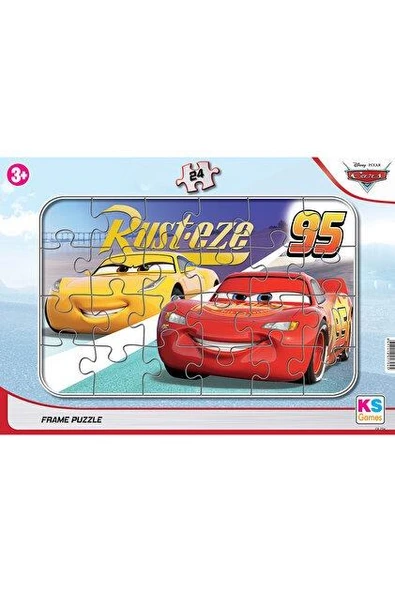 24 Parça Cars Arabalar Frame Puzzle - Çocuklar İçin Eğitici Yapboz ürün görseli 1