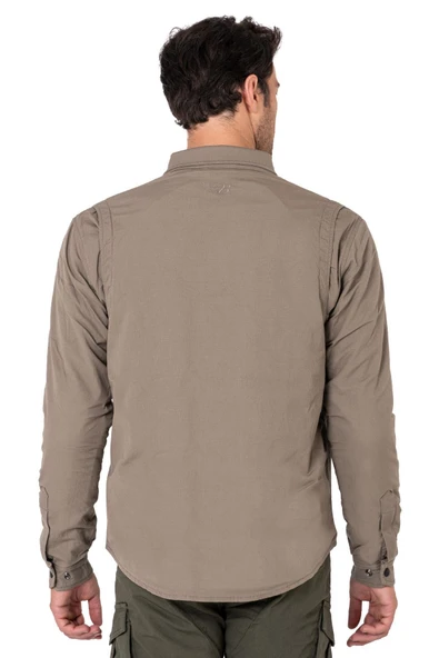 BJ EAGLE BEIGE KORUMALI MOTOSİKLET GÖMLEĞİ - Resim 5