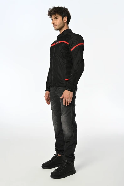 LS2 RIVA MAN JACKET BLACK RED CEKET - Resim 4