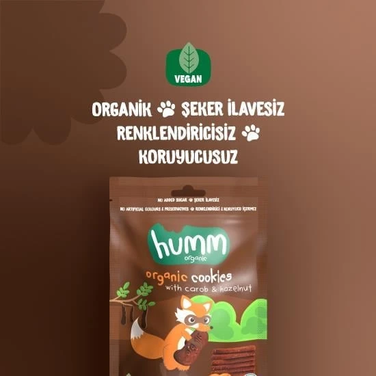 Organik Keçiboynuzlu ve Fındıklı Vegan Kurabiye 55 Gr ürün görseli 1