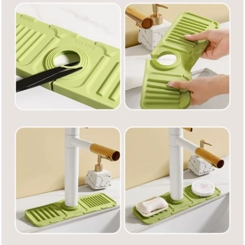Mutfak Banyo Lavabo Kenarı Silikon Mat Gri - Resim 2