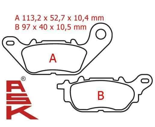 Yamaha Arka Fren Disk Balatası Fa662 Ask Yzf R25 - Mt-25 ürün görseli 1