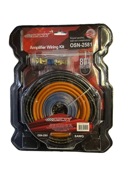 AMFİ KABLO SETTİ , OSN-2581 AMFİ KABLO SETİ 8AWG %100 BAKIR KABLO 8GA ürün görseli 1