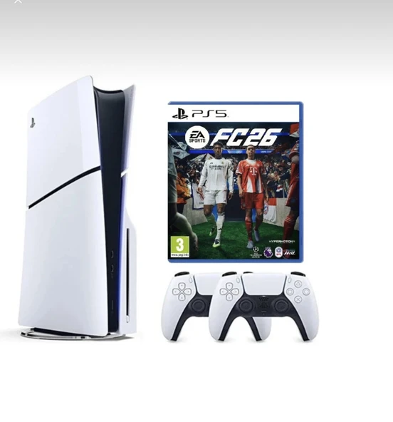 Sony Playstation 5 Slim Cdli +2.kol Dualsense +Ps5 FC26 (Ithalatçı Garantili) ürün görseli 1
