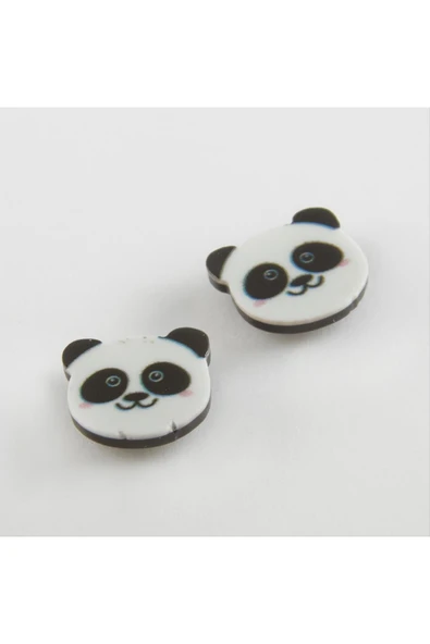 Panda Mıknatıslı Plastik Çocuk Küpesi - Resim 4