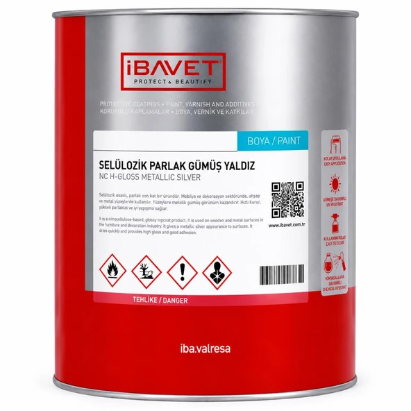 İbavet Selülozik Gümüş Yaldız Boya 2.5 Lt ürün görseli 1