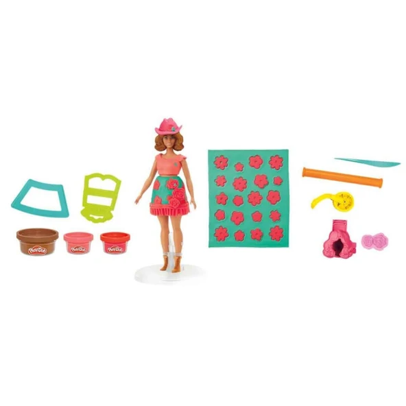 G1360 Play-Doh Barbie Çiçek Desenleri ve Püsküller Hamur Oyun Seti +3 yaş ürün görseli 1